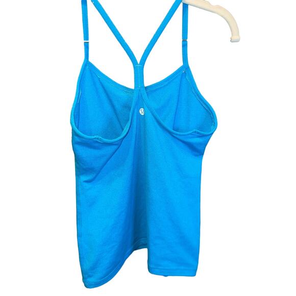 womens Lululemon spaghetti strap tank top built in bra size M bright blue - Picture 4 of 5